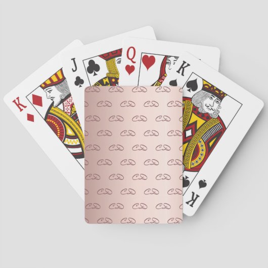 Jeu De Cartes monogramme rose or motif initiales luxueux (dos)