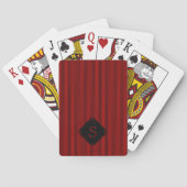 Jeu De Cartes Monogramme rouge et noir de fines bandes verticale (dos)
