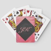Jeu De Cartes Monogramme saumon Swirl (dos)