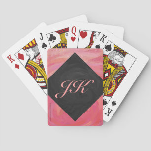 Jeu De Cartes Monogramme saumon Swirl
