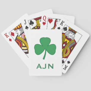 Jeu De Cartes Monogramme Shamrock Irlandais Jouer Cartes Cadeau