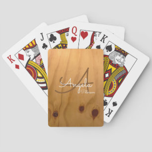 Jeu De Cartes monogramme sur bois
