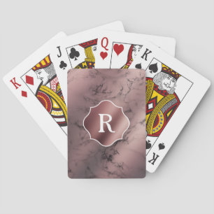 Jeu De Cartes Monogramme sur marbre rose et noir