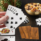 Jeu De Cartes Monogramme sur mesure en bois d'acajou Brown (In Situ)
