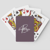 Jeu De Cartes Monogramme tendance violet gris blanc écriture scr (dos)