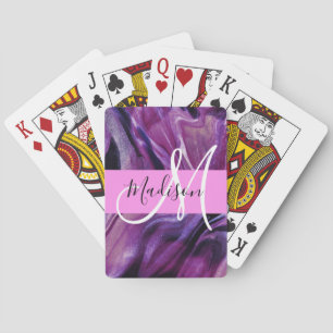 Jeu De Cartes Monogramme Texture Violette Brillante Abstraite Gl