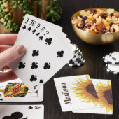 Jeu De Cartes Monogramme Tournesol Jaune Blanc Rustique Bohème C (In Situ)