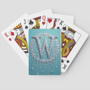 Jeu De Cartes Monogramme W incrusté de diamants