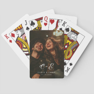 Jeu De Cartes Monogrammes de couple de mariage personnalisés ave