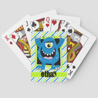 Jeu De Cartes Monstre Bleu ; Vert néon, Grandes Blances