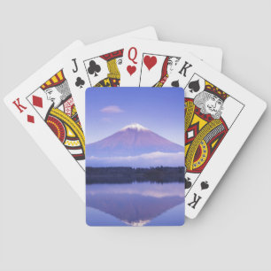 Jeu De Cartes Mont Fuji avec nuage lenticulaire, lac Motosu,