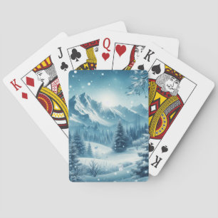 Jeu De Cartes Montagne d'hiver de neige