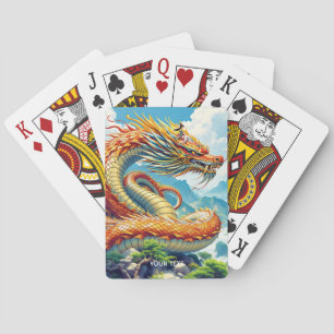 Jeu De Cartes Montagnes de dragon orange fantaisistes mignonnes