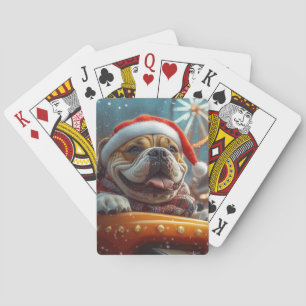 Jeu De Cartes Montagnes Russes de chien Bullmastiff Noël 