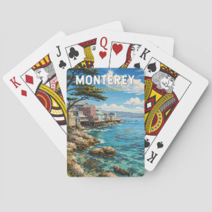 Jeu De Cartes Monterey Californie Illustration Voyage Art Rétro