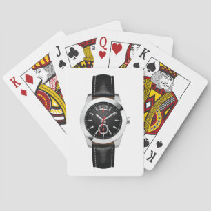 Jeu De Cartes Montre Chronographe Noire de luxe Timepiece élégan