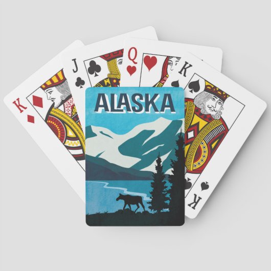 Jeu De Cartes Moose du mont Glacier de l'Alaska (dos)