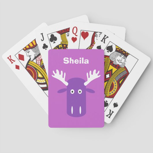 Jeu De Cartes Moose Head Pop Art personnalisé monogramme jouant  (dos)