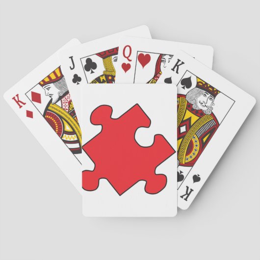 JEU DE CARTES MORCEAU DE PUZZLE ROUGE (dos)