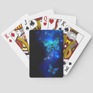 Jeu De Cartes Morpho Butterfly in the Dark Background