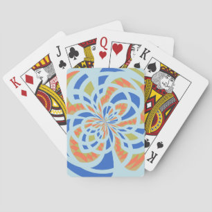 Jeu De Cartes Mosaïque bleue et orange Art Abstrait