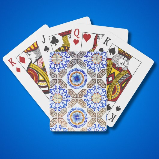 Jeu De Cartes Mosaïque bleue italienne