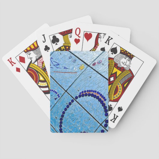 Jeu De Cartes Mosaïque de miroir géométrique Baltimore bleu Abst (dos)