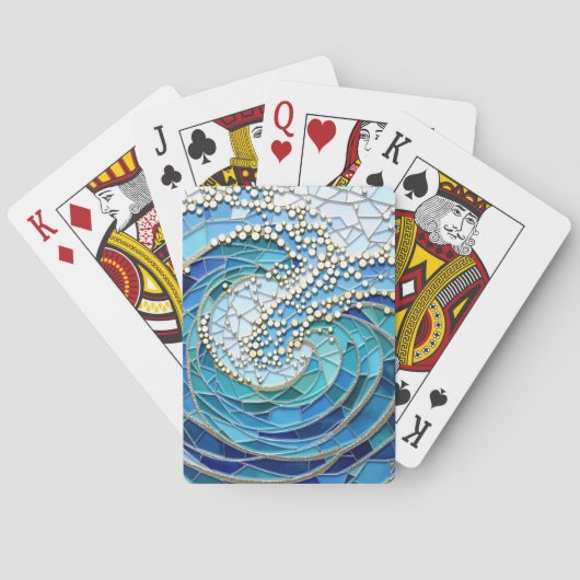 Jeu De Cartes Mosaïque Mer de Vagues (dos)