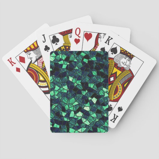 Jeu De Cartes Mosaïque verte noire avec couleur partiellement en (dos)