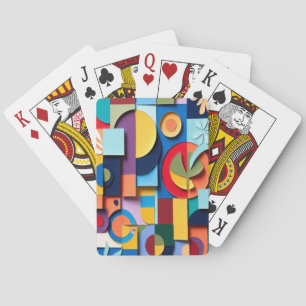 Jeu De Cartes Mosaïque vibrante de papier découpé géométrique