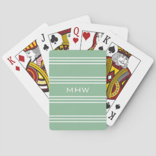Jeu De Cartes Moss Green Stripes personnalisées monographies jeu
