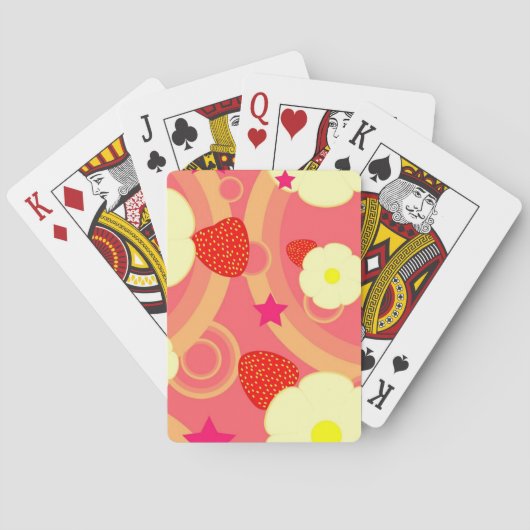 Jeu De Cartes Motif 2 de fraise (dos)