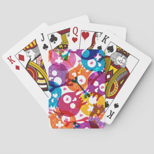 Jeu De Cartes Motif 3 de crânes (dos)