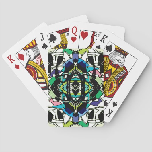 Jeu De Cartes Motif à carreaux (dos)