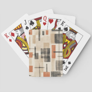 Jeu De Cartes Motif à carreaux abstrait du milieu du siècle