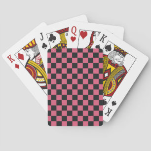 Jeu De Cartes Motif à carreaux rose et noir Damier Vérificateur
