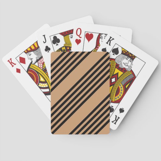 Jeu De Cartes Motif à cinq bandes noir et brun (dos)