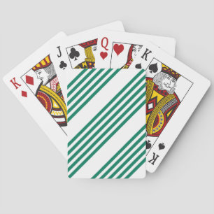 Jeu De Cartes Motif à cinq bandes vert et blanc de la forêt