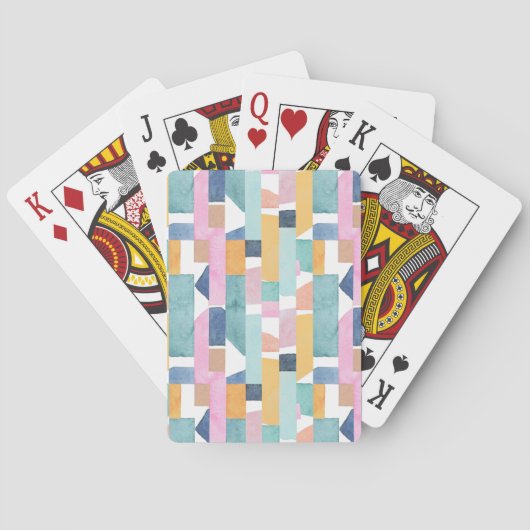 Jeu De Cartes Motif abstrait de forme d'aquarelle (dos)