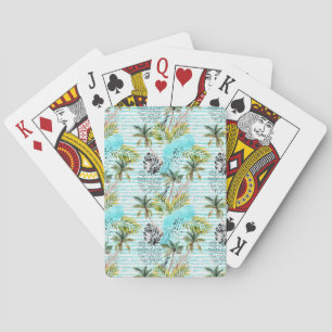 Jeu De Cartes Motif abstrait de palmier d'aquarelle