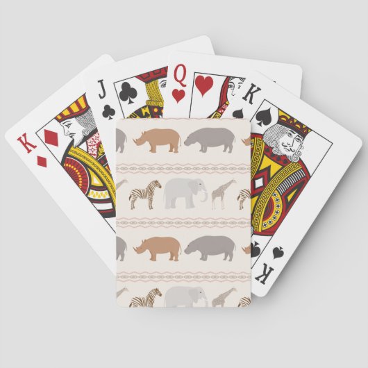 Jeu De Cartes Motif africain 1 d'animaux (dos)
