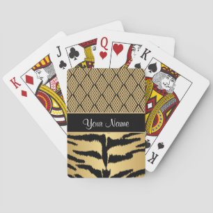 Jeu De Cartes Motif animal de tigre noir et or