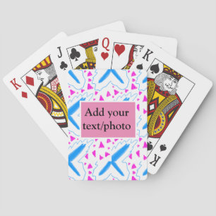 Jeu De Cartes Motif aquarelle bleu rose ajoutez nom texte person