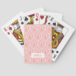 Jeu De Cartes Motif Art déco rose et blanc