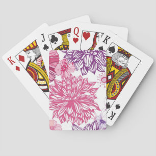 Jeu De Cartes Motif aux maîtres roses et dahlia