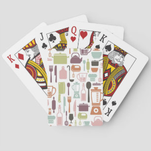 Jeu De Cartes Motif avec des icônes de cuisine colorées