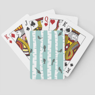 Jeu De Cartes Motif avec des oiseaux et des arbres