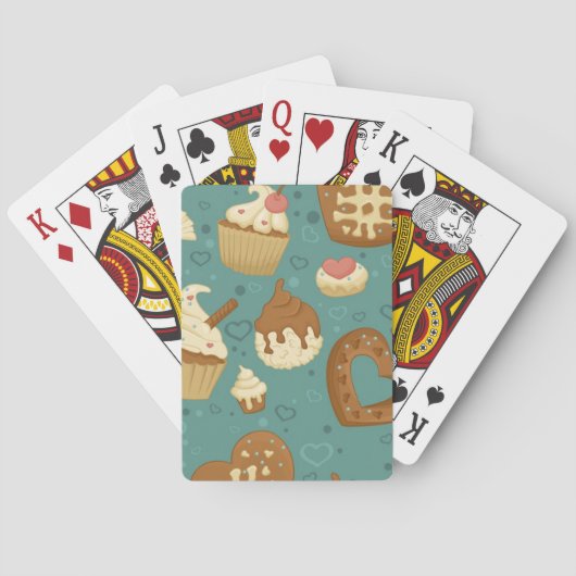 Jeu De Cartes Motif avec des petits gâteaux et des sucreries (dos)