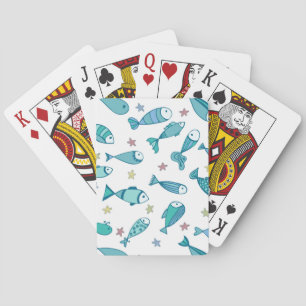 Jeu De Cartes Motif avec des poissons et des étoiles de mer