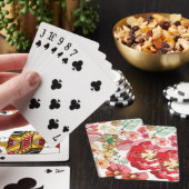 Jeu De Cartes Motif avec fleurs rouges (In Situ)